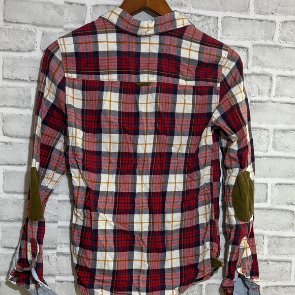 H&M L.O.G.G Crew Red and White Plaid Button Down Shirt, size 6 with - Picture 8 of 9